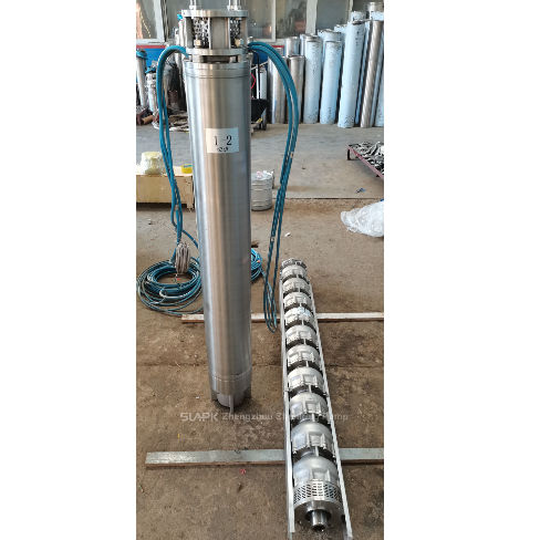 Pompa sommersa in acciaio inossidabile da 140 kW con prevalenza di 220 m e portata di 136 m³/h per applicazioni in pozzi profondi