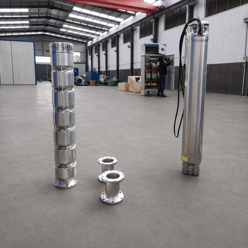 200QJH150-150-110kW Pompa per pozzi profondi in acciaio inossidabile, pompaggio ad alta portata e alta prevalenza per pozzi profondi e sistemi idrici ingegnerizzati